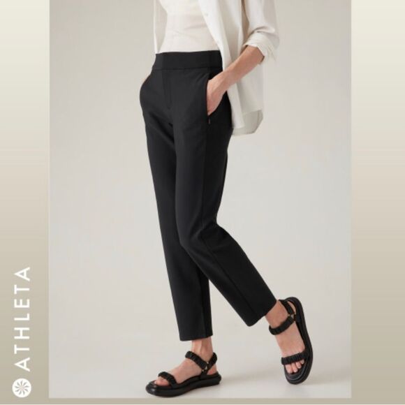 NWT Athleta Stellar Skinny Trouser black pants size 6/T - Picture 1 of 8